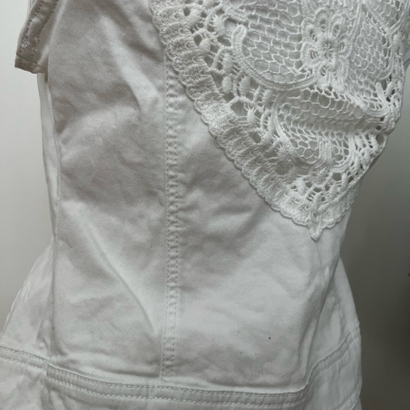 White denim sleeveless vest SMALL - Picture 7 of 10